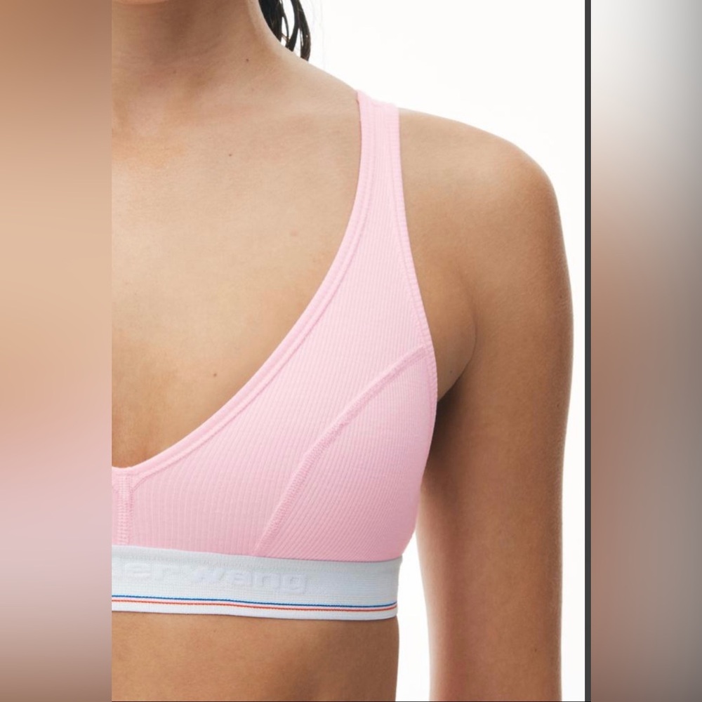 RARE Alexander Wang Women’s V-Neck Bralette Light Pink - Picture 4 of 5
